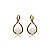 Brinco de perola cravejado de zirconia onix banho em ouro 18k - Imagem 1
