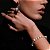 Brinco de argola com perola cravejado de zirconia cristal banho em ouro 18k - Imagem 4