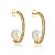 Brinco de argola com perola cravejado de zirconia cristal banho em ouro 18k - Imagem 2