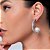 Brinco de argola com perola cravejado de zirconia cristal banho em rodio branco - Imagem 2
