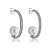 Brinco de argola com perola cravejado de zirconia cristal banho em rodio branco - Imagem 1