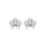Brinco de base cravejado de zirconia cristal banho em rodio branco - Imagem 1