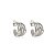 Brinco de argola cravejado de zirconia cristal banho em rodio branco - Imagem 1