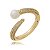 Anel com perola cravejado de zirconia cristal banho em ouro 18k - Imagem 1