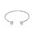 Bracelete de perola liso banho em rodio branco - Imagem 1