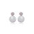 Brinco de base de perola cravejado de zirconia cristal banho em rodio branco - Imagem 1