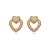 Brinco de coração cravejado com zirconia cristal banho em ouro 18k - Imagem 1