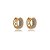 Brinco de argola cravejado de zirconia cristal banho em ouro 18k - Imagem 1