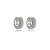 Brinco de argola cravejado de zirconia cristal banho em rodio branco - Imagem 1