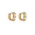 Brinco de argola cravejado de zirconia cristal banho em ouro 18k - Imagem 1