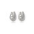 Brinco de argola cravejado de zirconia cristal banho em rodio branco - Imagem 1