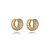 Brinco de argola cravejado de zirconia cristal banho em ouro 18k - Imagem 1