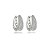 Brinco de argola cravejado de zirconia cristal banho em rodio branco - Imagem 1