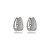 Brinco de argola cravejado de zirconia cristal banho em rodio branco - Imagem 1