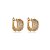 Brinco de argola cravejado de zirconia cristal banho em ouro 18k - Imagem 1