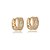 Brinco de argola cravejado de zirconia cristal banho em ouro 18k - Imagem 1