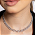 Colar cravejado de zirconia cristal banho em rodio branco - Imagem 2