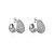 Brinco de argola com zirconia banho em rodio branco - Imagem 1