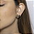 Brinco cravejado de zirconia cristal banho em ouro 18k - Imagem 2
