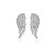 Brinco cravejado de zirconia cristal banho em rodio branco - Imagem 1