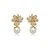 Brinco de perola cravejado de zirconia cristal banho em ouro 18k - Imagem 1