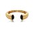 Bracelete liso com detalhe cravejado de zirconia onix banho em ouro 18k - Imagem 2