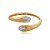 Bracelete liso com detalhe cravejado de zirconia cristal banho em ouro 18k - Imagem 1
