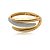 Bracelete liso com detalhe cravejado de zirconia cristal banho em ouro 18k - Imagem 1