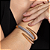 Bracelete liso com detalhe cravejado de zirconia cristal banho em ouro 18k - Imagem 2
