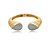 Bracelete liso com detalhe cravejado de zirconia cristal banho em ouro 18k - Imagem 1