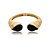 Bracelete liso com detalhe cravejado de zirconia onix banho em ouro 18k - Imagem 1