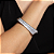 Bracelete liso com detalhe cravejado de zirconia cristal banho em rodio branco - Imagem 3