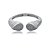 Bracelete liso com detalhe cravejado de zirconia cristal banho em rodio branco - Imagem 1