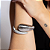 Bracelete liso com detalhe cravejado de zirconia cristal banho em rodio branco - Imagem 1