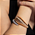 Bracelete liso com detalhe cravejado de zirconia cristal banho em ouro 18k - Imagem 1
