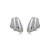 Brinco de base cravejado de zirconia cristal banho em rodio branco - Imagem 1