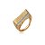 Anel dourado com zirconia cristal banho em ouro 18k - Imagem 1