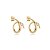 Brinco de argola com detalhe cravejado de zirconia cristal banho em ouro 18k - Imagem 1