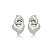 Brinco cravejado de zirconia cristal banho em rodio branco - Imagem 1