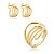 Conjunto de brinco e anel dourado liso banho em ouro 18k - Imagem 1