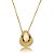 Colar dourado liso com pingente banho em ouro 18k - Imagem 1