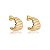 Brinco de argola dourado liso banho em ouro 18k - Imagem 1