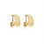Brinco de argola dourado liso banho em ouro 18k - Imagem 1