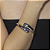 Bracelete liso com detalhe cravejado de zirconia ametista banho em rodio branco - Imagem 2
