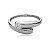 Bracelete liso com detalhe cravejado de zirconia cristal banho em rodio branco - Imagem 1