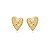 Conjunto de brinco e colar de coração cravejado de zirconia cristal banho em ouro 18k - Imagem 2