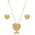 Conjunto de brinco e colar cravejado de zirconia cristal banho em ouro 18k - Imagem 1
