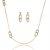 Conjunto de brinco e colar cravejado de zirconia cristal banho em ouro 18k - Imagem 1