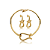 Conjunto de brinco e colar liso banho em ouro 18k - Imagem 1