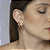 Trio de argola cravejado de zirconia cristal banho em ouro 18k - Imagem 2